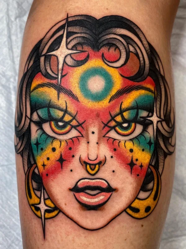 female color neo traditional tatuaje en forearm #57545 | Tatuador Amber Elise