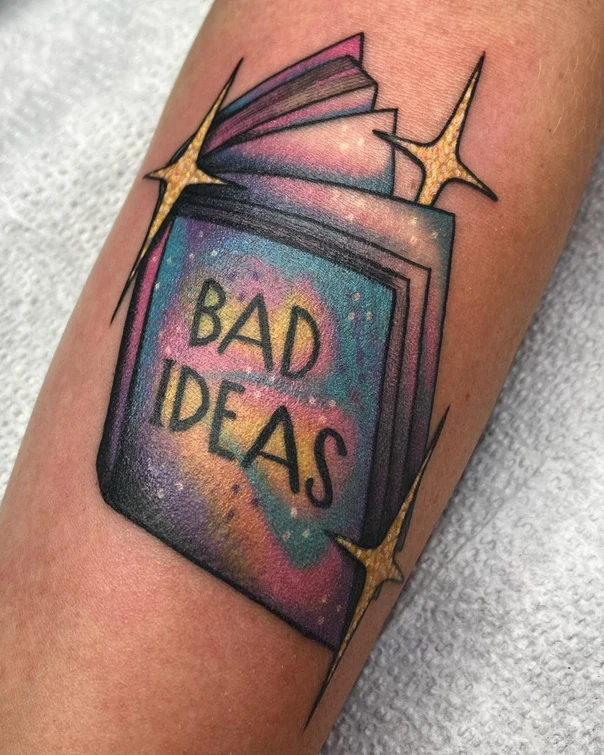 Illustrative Book, Stars tattoo on Forearm