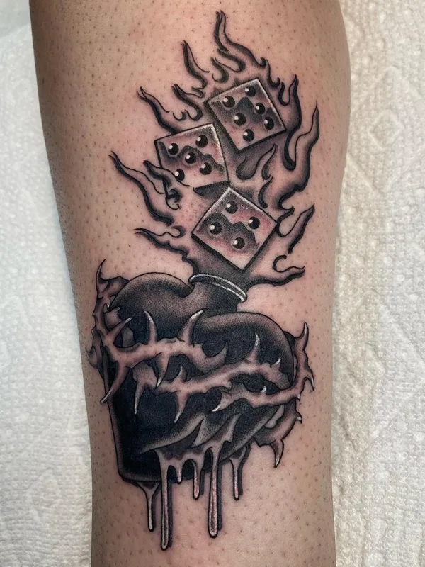 black and grey black and grey tatuaje en calf #57562 | Tatuador Christian Elias