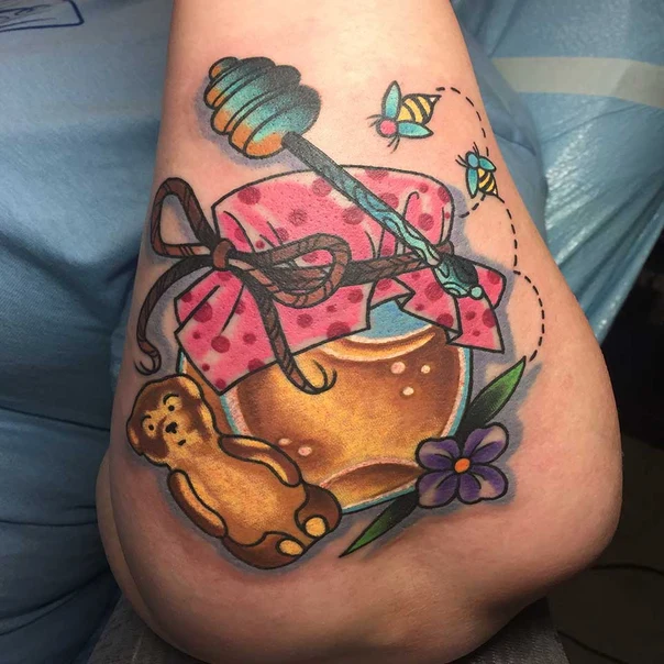 New School Honey, Bear tattoo on Forearm