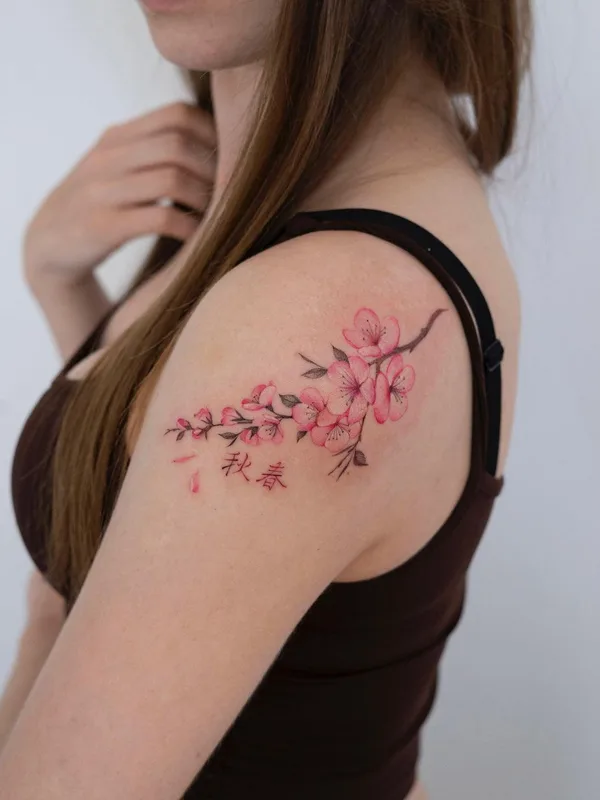 female color botanic Tatuaggio su shoulder #57633 | Tatuatore Anna Botyk