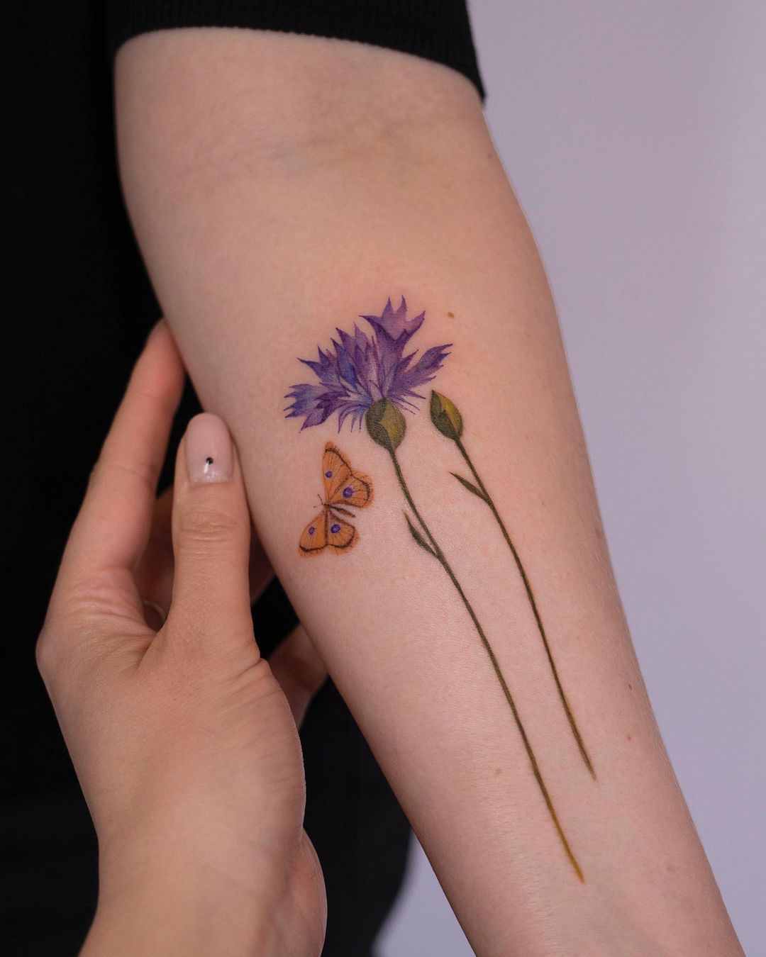 Cornflowers tattoo by Sasha Unisex | Post 15968