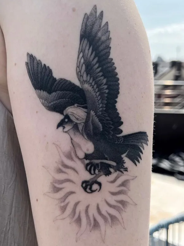 black and grey black and grey 纹身 在 upper arm #57646 | 纹身师 Niko Inky