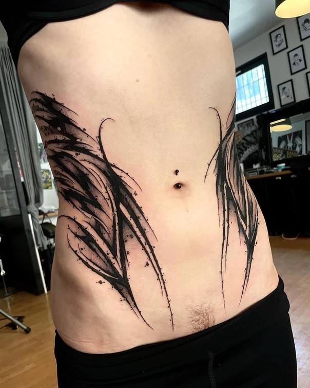 Blackwork Abstract tattoo on Side