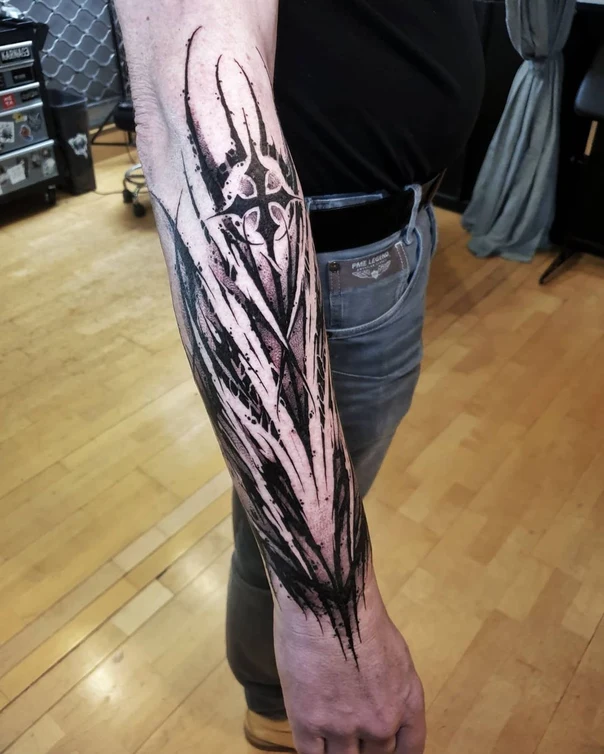 Blackwork Abstract, Geometric tattoo on Forearm