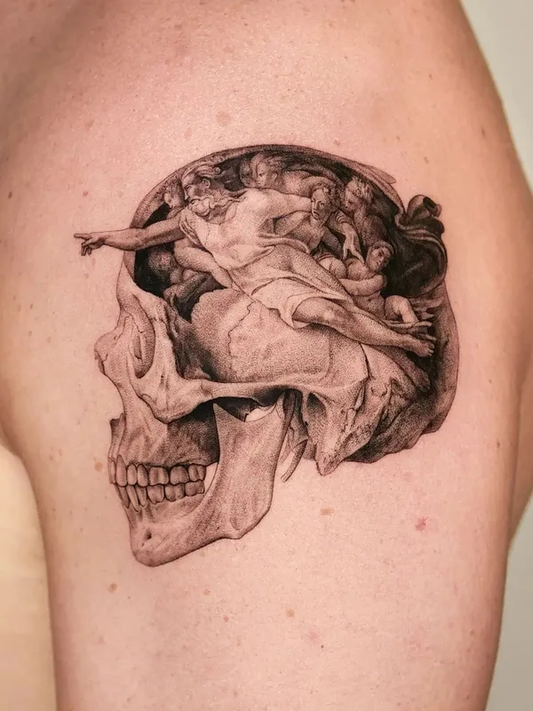 black and grey realism 纹身 在 shoulder #57727 | 纹身师 Thommesen Ink