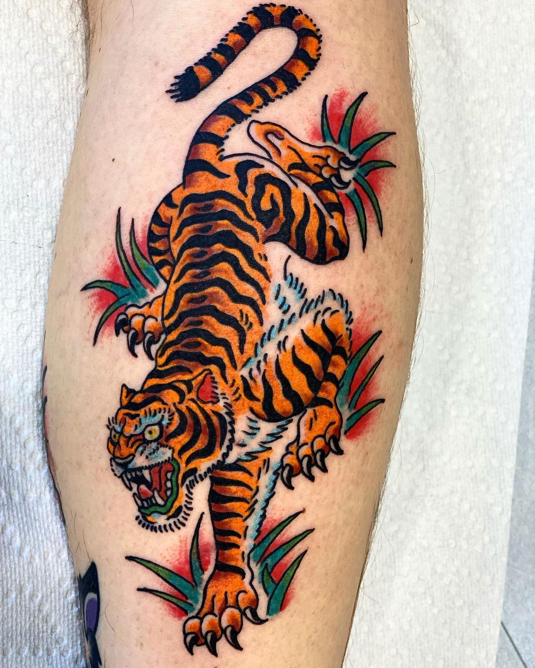 Crawling Chinese Tiger Tattoo Sample