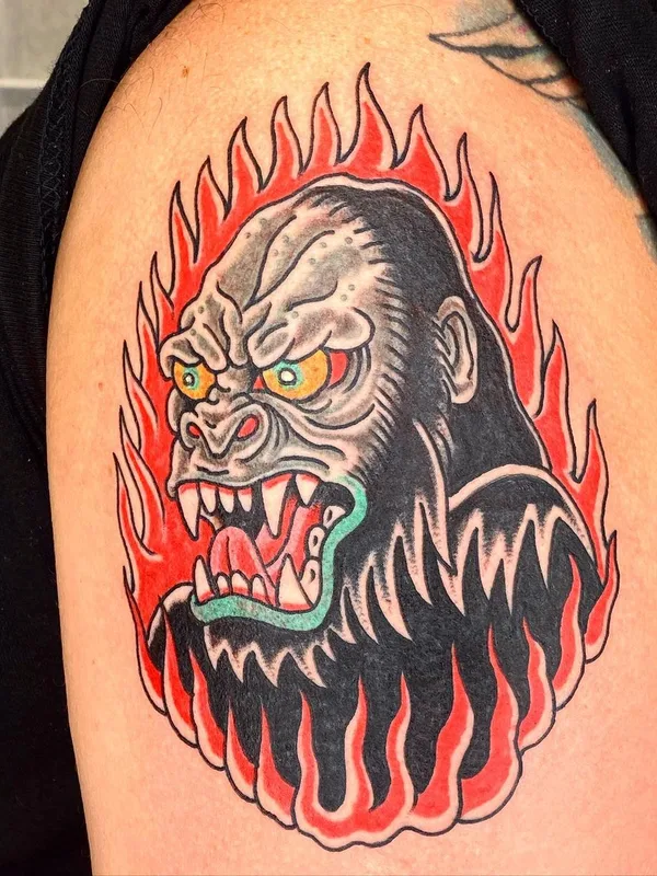 color traditional tattoo on upper arm #57758 | Tattoo Artist Brandon Stolicny