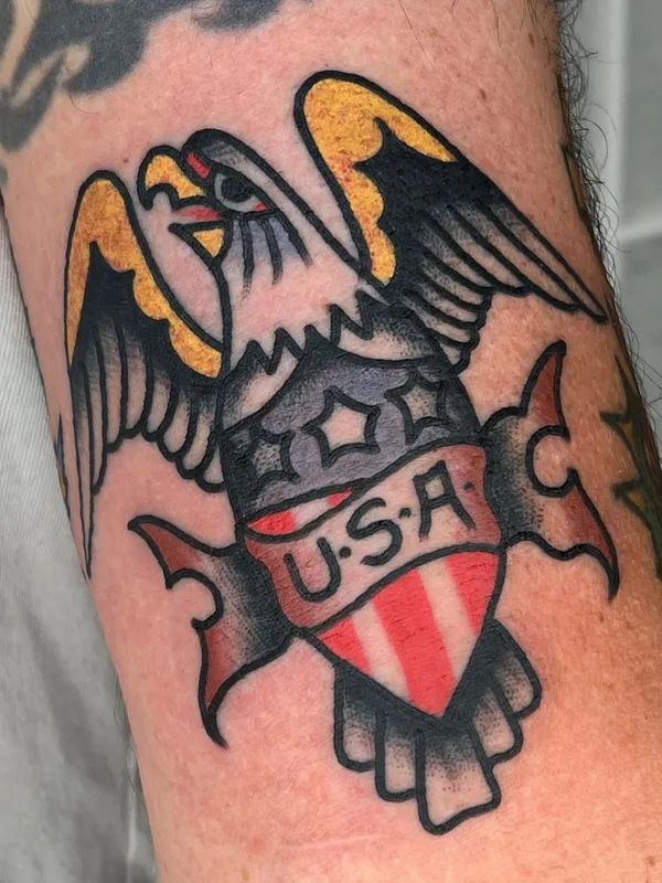 color traditional tattoo on forearm #57767 | Tattoo Artist Derik Snell
