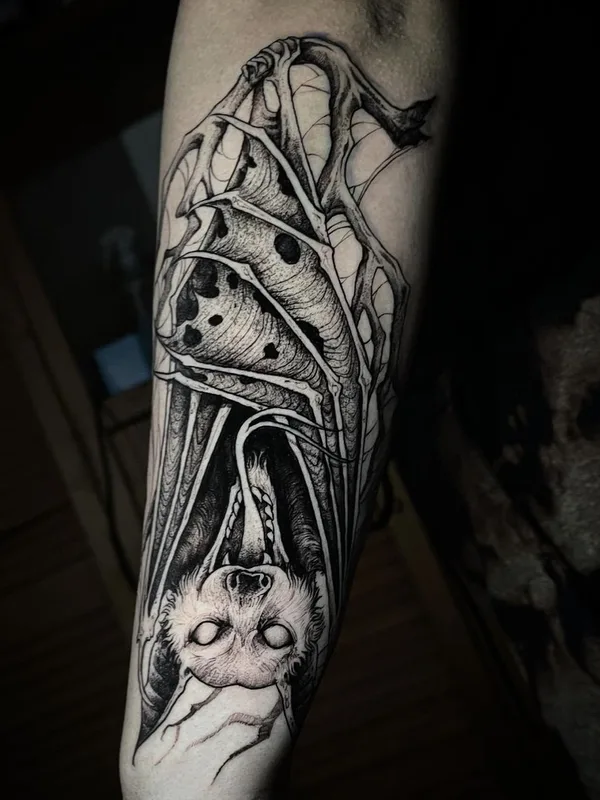 black blackwork 纹身 在 forearm #57835 | 纹身师 Trockz