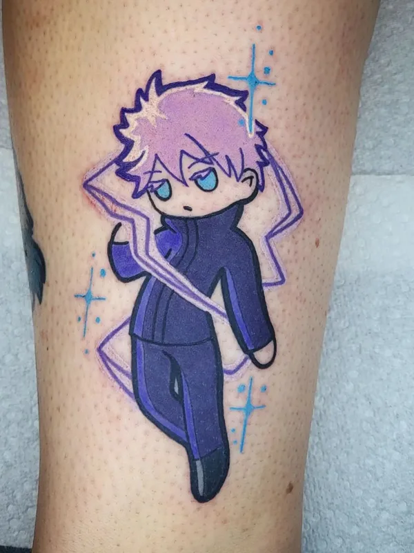 color anime tatuaje en calf #57843 | Tatuador Maddy