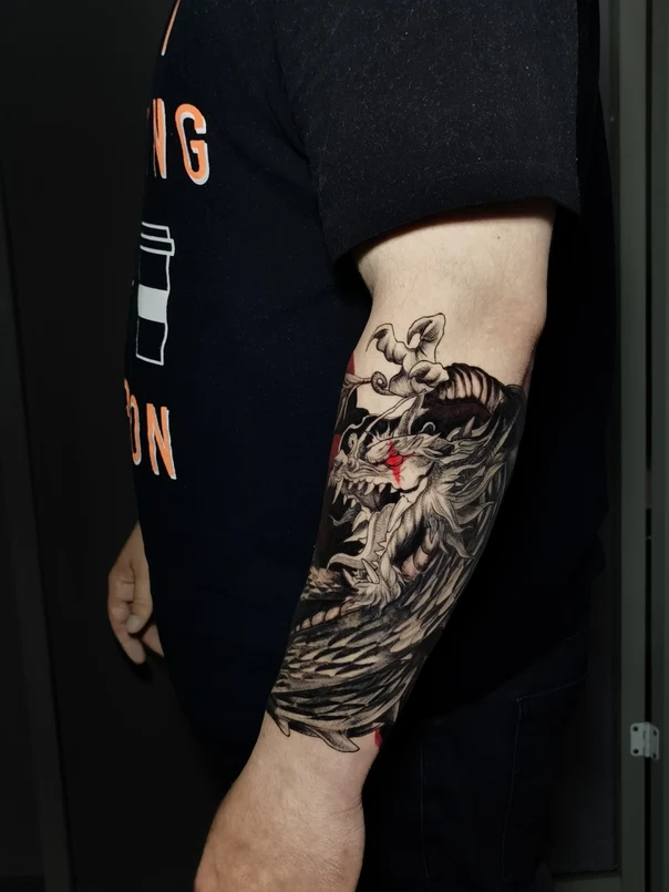 Japanese Dragon tattoo on Full Sleeve