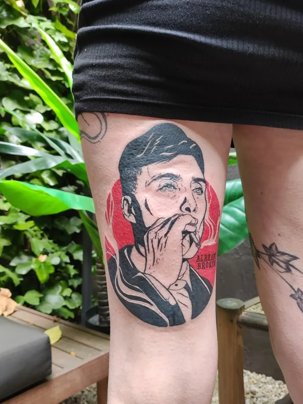 color illustrative Tatuaggio su thigh #57921 | Tatuatore Marie Thirteen
