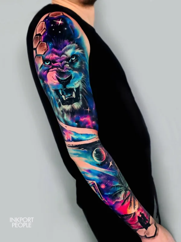 male color realism 纹身 在 full sleeve #71870 | 纹身师 John D’Addario INKPORT PEOPLE