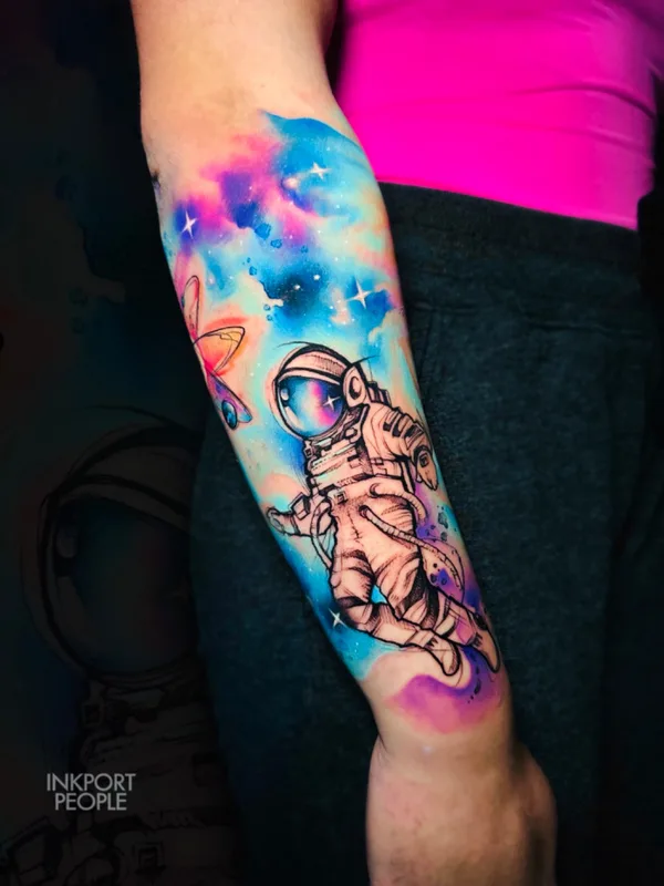 color watercolor 纹身 在 forearm #71872 | 纹身师 John D’Addario INKPORT PEOPLE