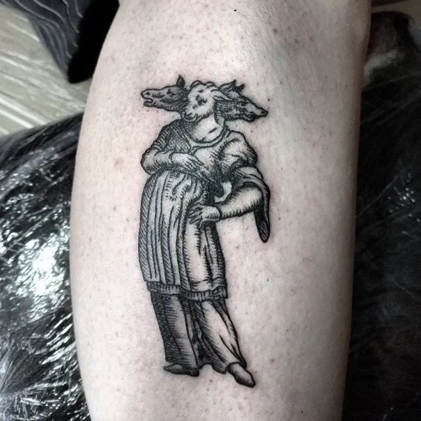 Гравюра Figure, Animal tattoo на Икра