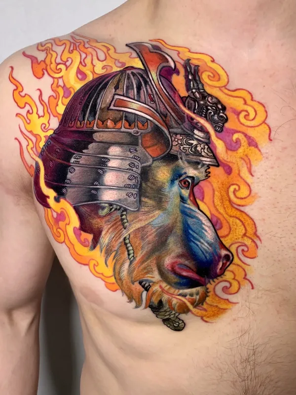 male color japanese 纹身 在 chest #72098 | 纹身师 Kirill Putiatin 