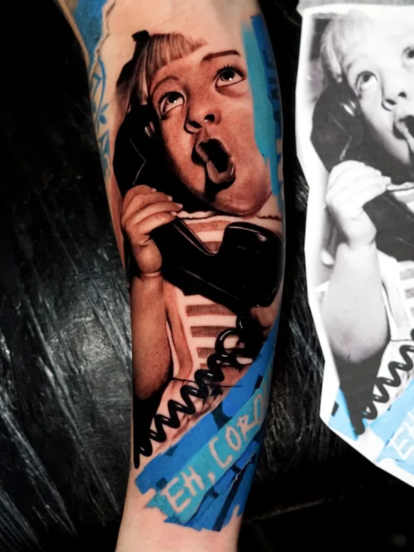 male blackandgrey avantgarde 纹身 在 forearm #72484 | 纹身师 Bruno Perdiz