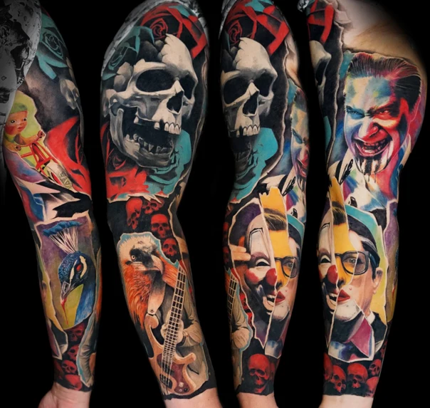 Realism Skull, Portrait tattoo on Full Sleeve
