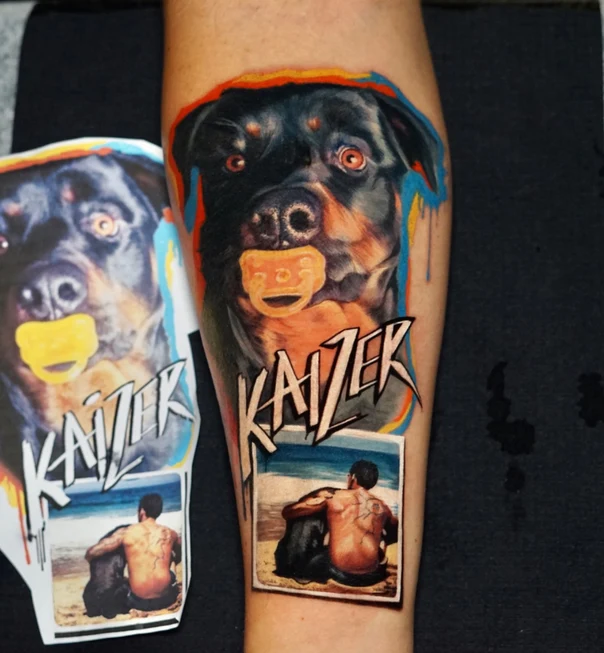 Realism Dog, Portrait tattoo on Forearm