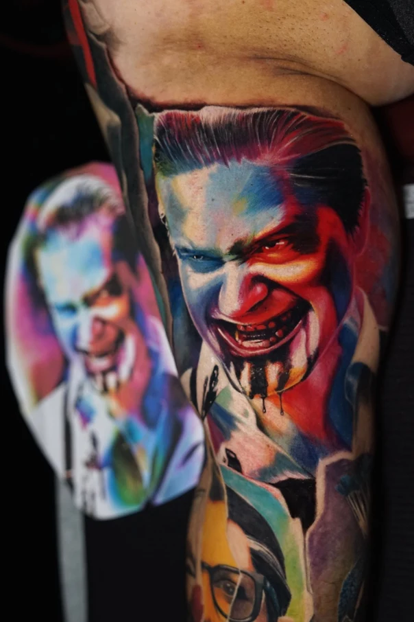 Realism Portrait tattoo on Thigh