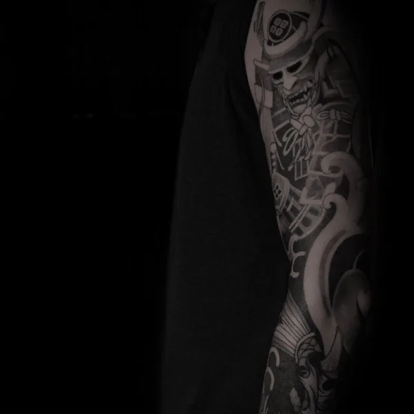 Graphic tattoo by baaad.ink in Moscow