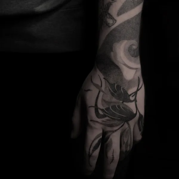 Graphic tattoo by baaad.ink in Moscow