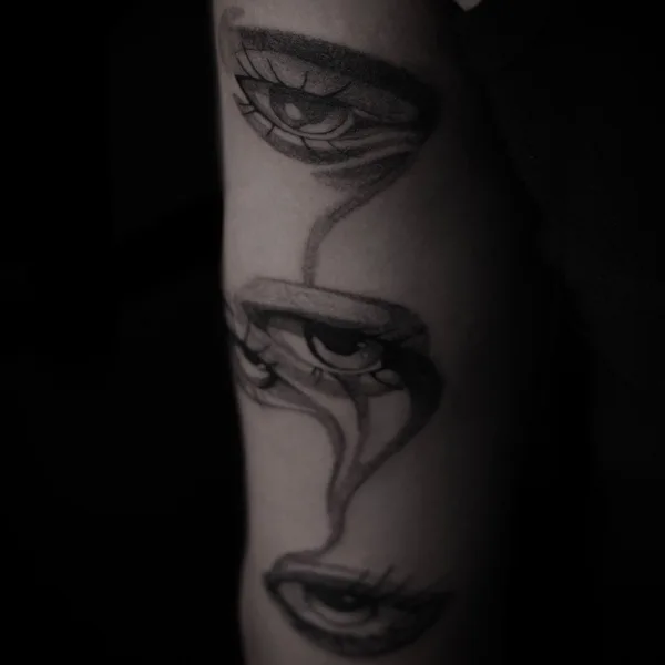 Graphic tattoo by baaad.ink in Moscow