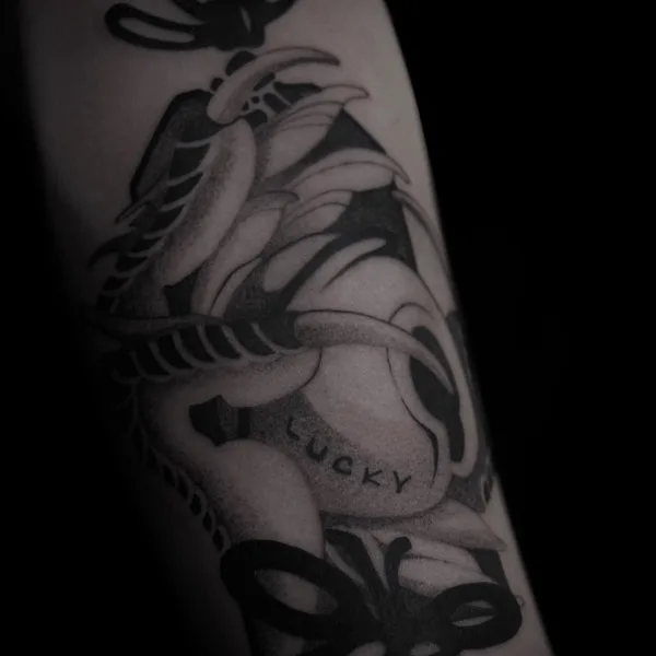 Graphic tattoo by baaad.ink in Moscow