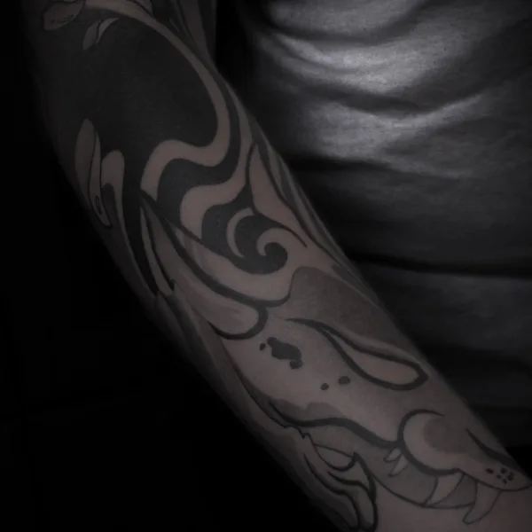 Graphic tattoo by baaad.ink in Moscow