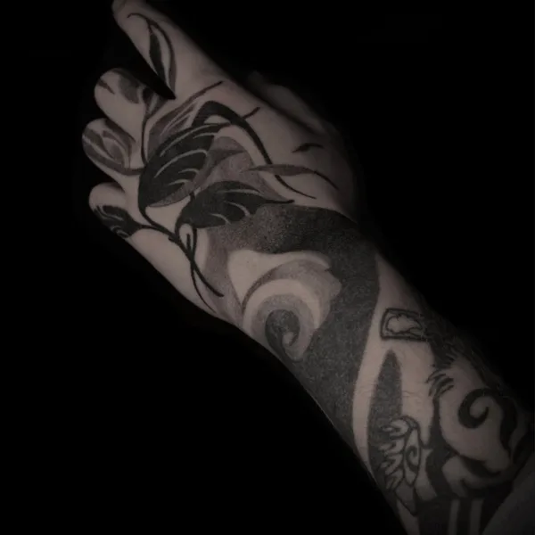 Graphic tattoo by baaad.ink in Moscow