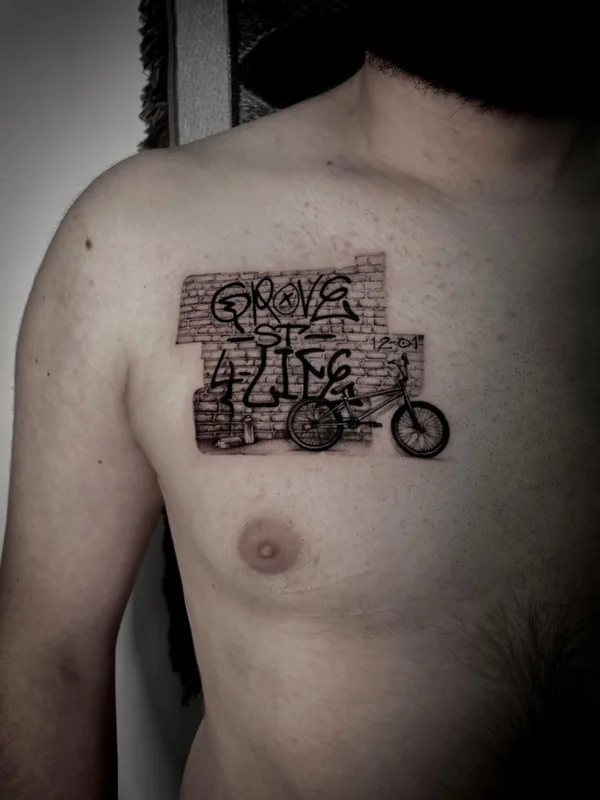 male black and grey blackwork татуировка на chest #72589 | Тату мастер Егор Филиппов