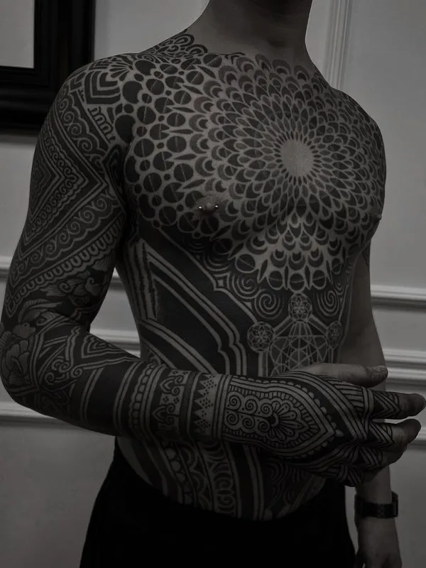 male black blackwork tattoo on full body #72713 | Tattoo Artist ARTURO TEROL