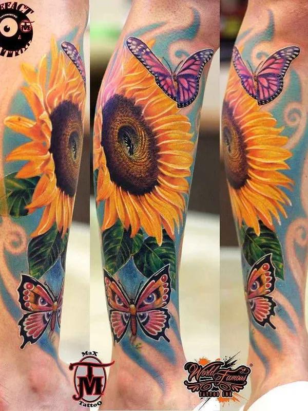 color realism tattoo on calf #1491 | Tattoo Artist Макс Корнев