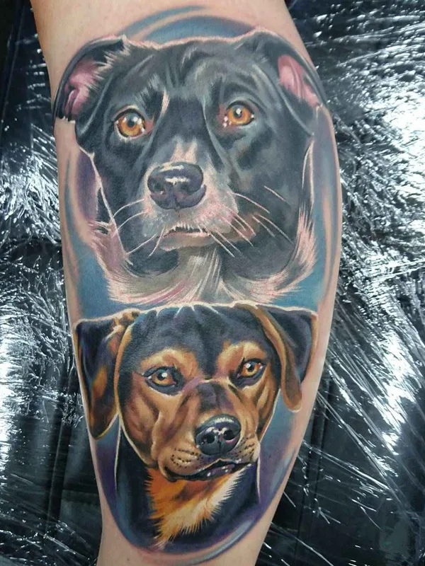 color realism tattoo on calf #1496 | Tattoo Artist Макс Корнев