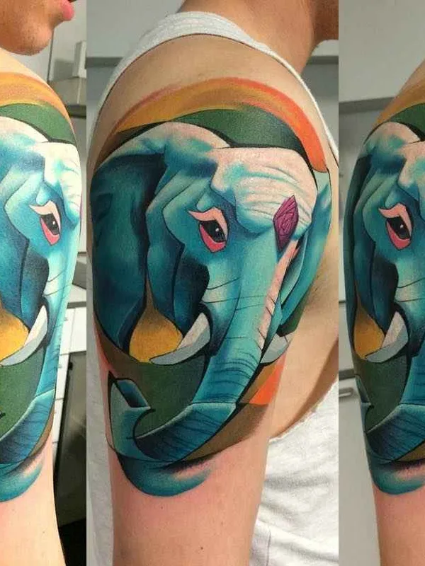 color illustrative tattoo on shoulder #1464 | Tattoo Artist Matej Martius