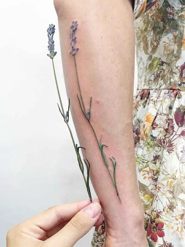 female color botanic tattoo on forearm #1515 | Tattoo Artist Rita Rit Kit Zolotuhina