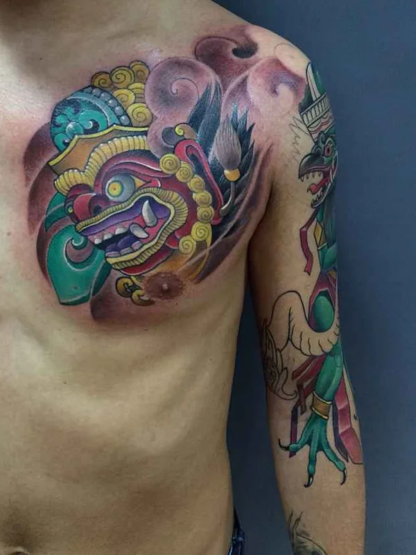 male color neo traditional Tatuaggio su chest #12448 | Tatuatore Никита NEL Наумов
