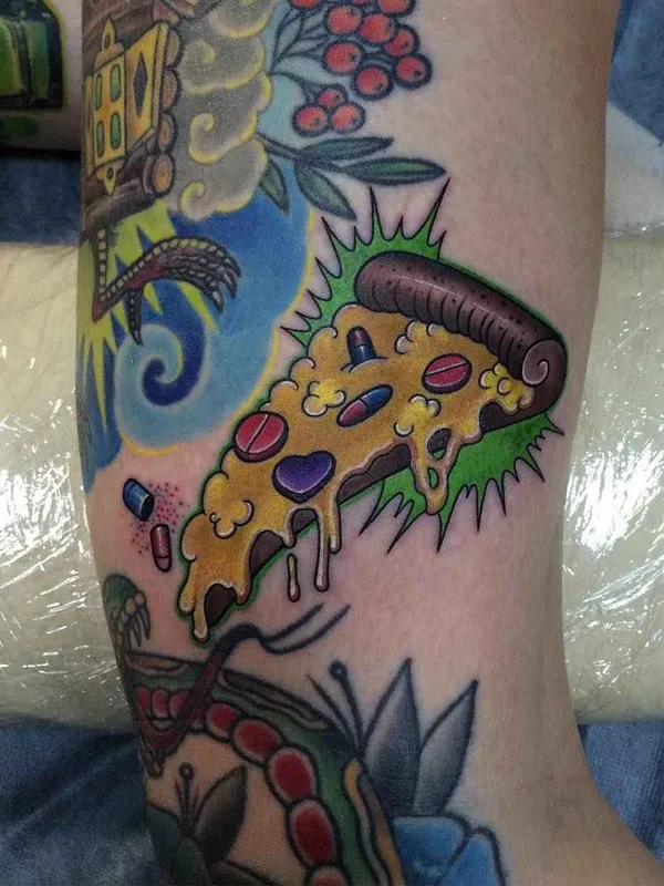 color new school Tatuaggio su calf #12444 | Tatuatore Никита NEL Наумов