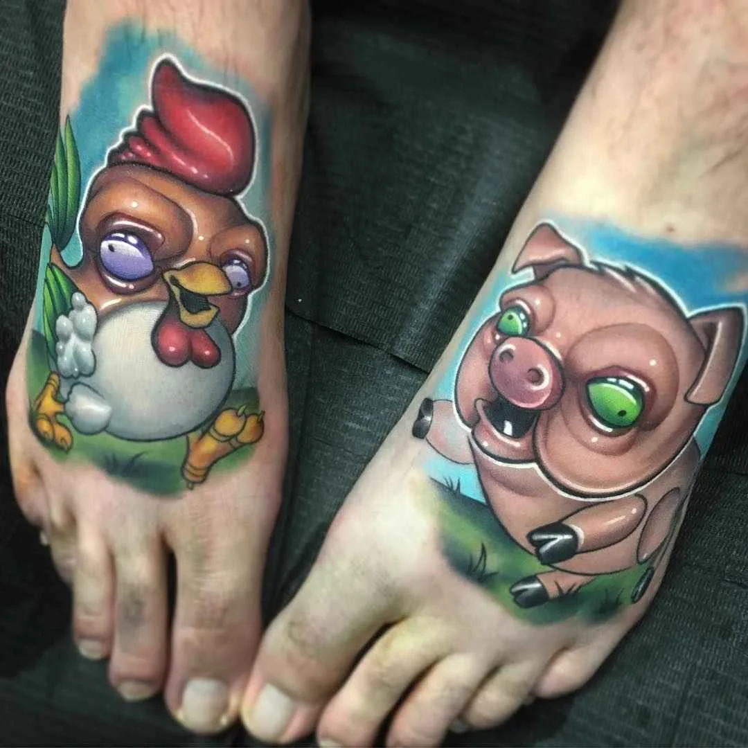 Тату мастер Josh Herman цветные ньюскул татуировки | Tattoo artist Josh Herman color new school tattoo
