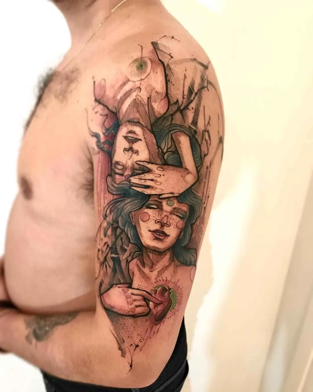 Тату мастер Lincoln Lima черно-белые скетч татуировки | Tattoo artist Lincoln Lima black sketch tattoo