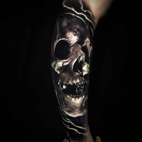 Realism Skull tattoo on Forearm