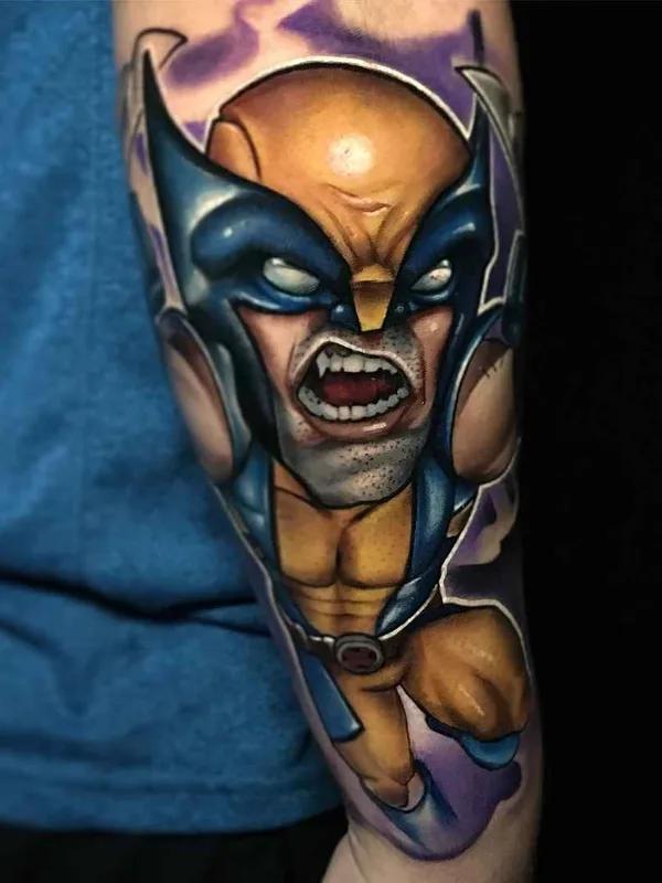 color cartoon 纹身 在 forearm #12107 | 纹身师 Josh Herman