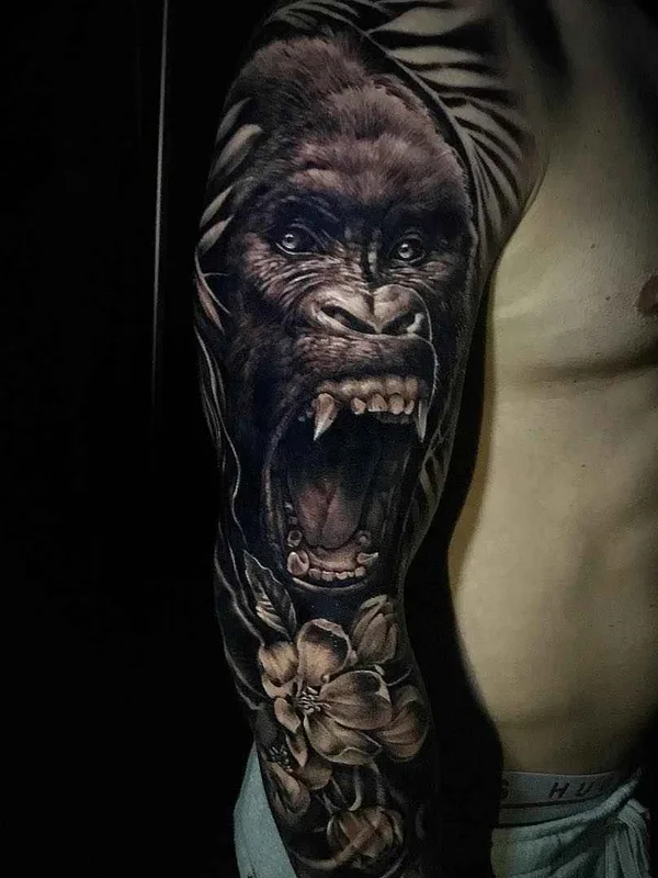 male black and grey realism Tatuagem em full sleeve #12320 | Tatuador Hugo Fiest
