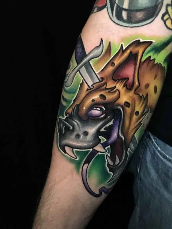 color new school 纹身 在 forearm #12111 | 纹身师 Josh Herman
