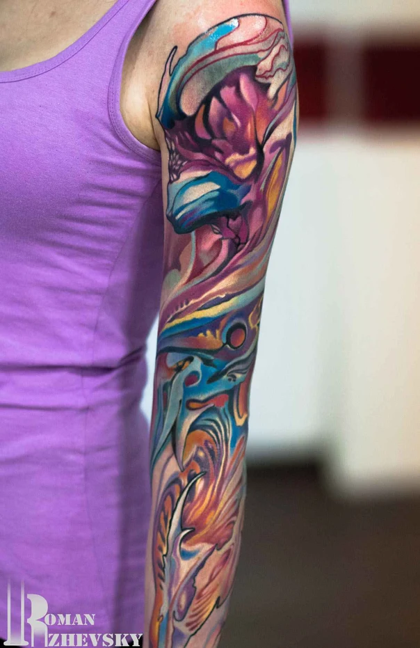 Абстрактная tattoo на Полный рукав