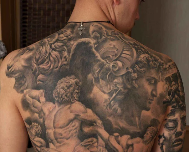 Реализм Figures, Angel tattoo на Спина (полная)