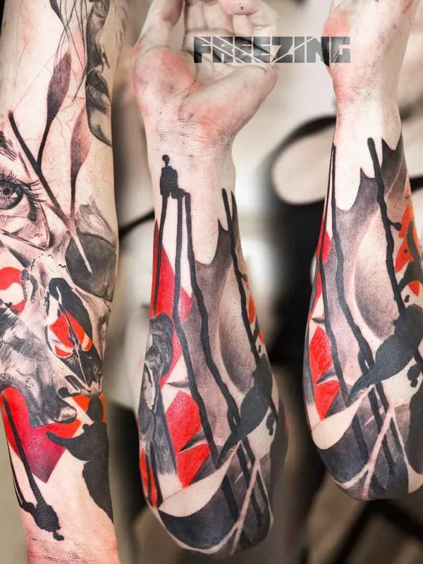 color abstract татуировка на forearm #12046 | Тату мастер Денис FREEZING Москалев