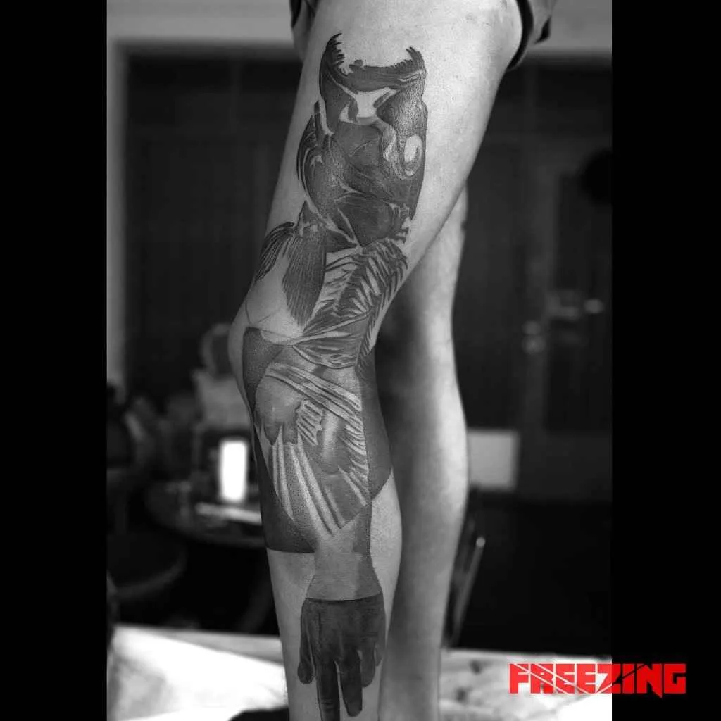 Tatuista Denis FREEZING Moskalev, tatuaggio a colori trash polka dotwork | Tattoo artist Denis FREEZING Moskalev, tatuaggio a colori trash polka dotwork
