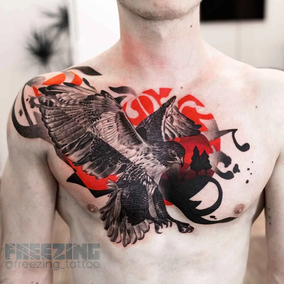 Tatuista Denis FREEZING Moskalev, tatuaggio a colori trash polka dotwork | Tattoo artist Denis FREEZING Moskalev, tatuaggio a colori trash polka dotwork